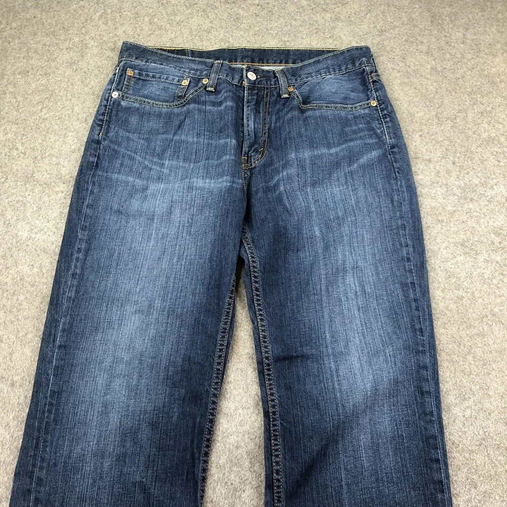 Levis 514 Jeans Mens 34x32 Blue Medium Wash Regular Straight Denim Pants Casual